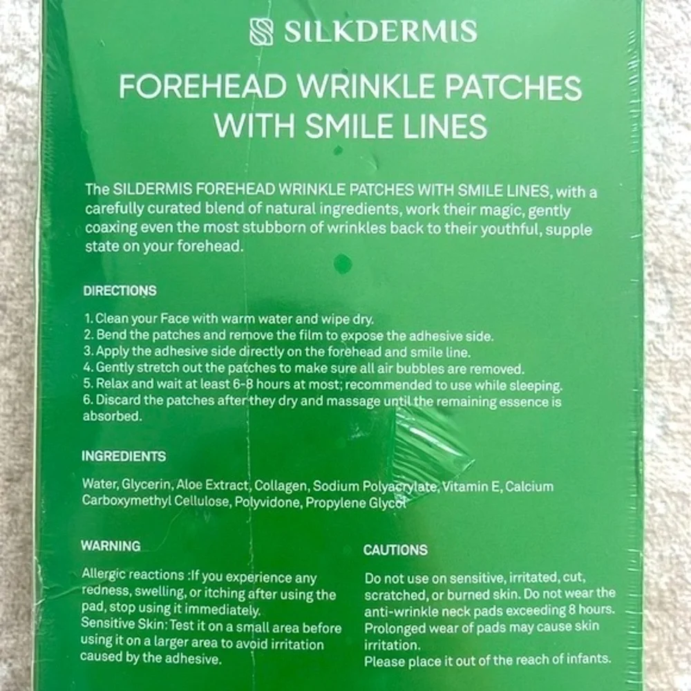 Brand New Forehead Wrinkle Treatment Patches Smile Line Aloe Collagen Vitamin E